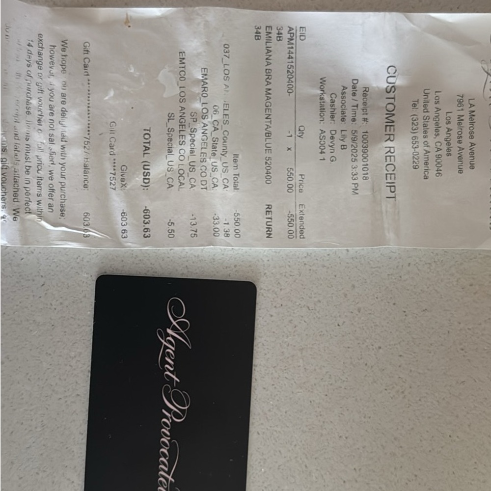 Agent Provocateur Black Card
